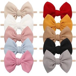 10pc. Nylon Bow Headbands